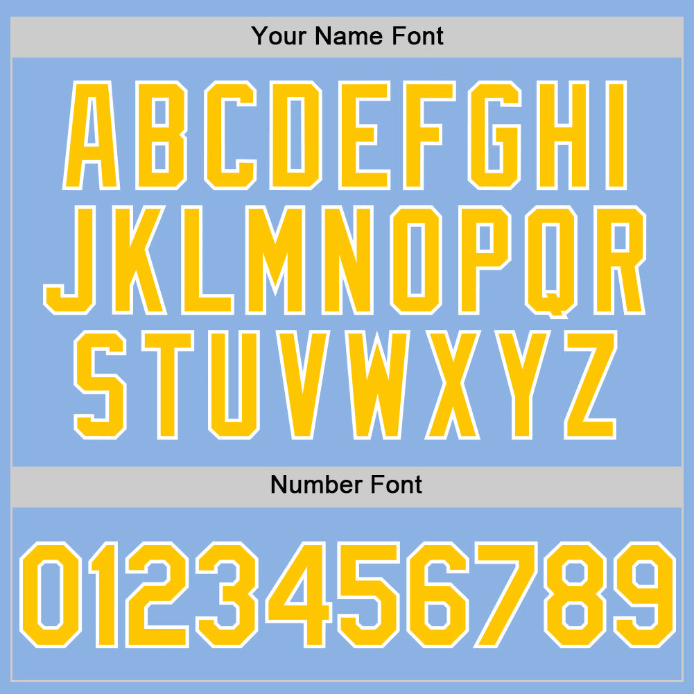 Custom Light Blue Yellow-White Line Authentic Baseball Jersey - Sky-Custom