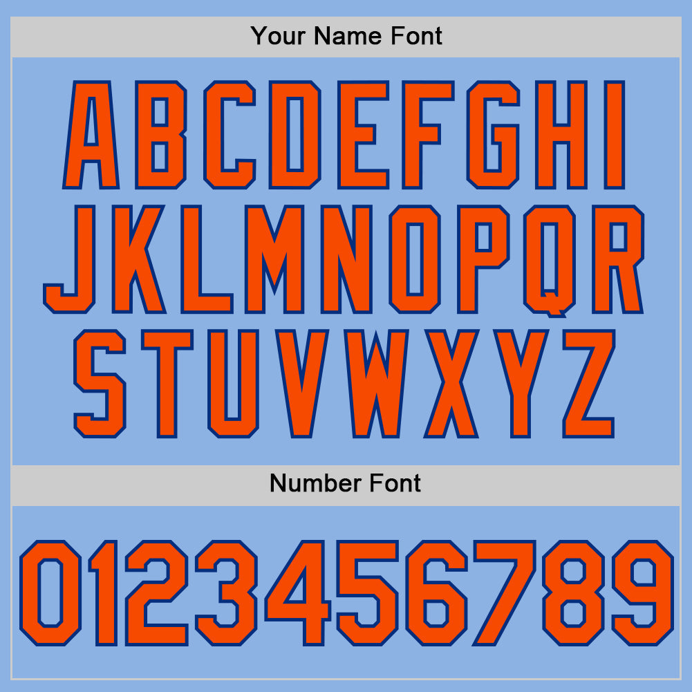 Custom Light Blue Orange-Royal Line Authentic Baseball Jersey - Sky-Custom