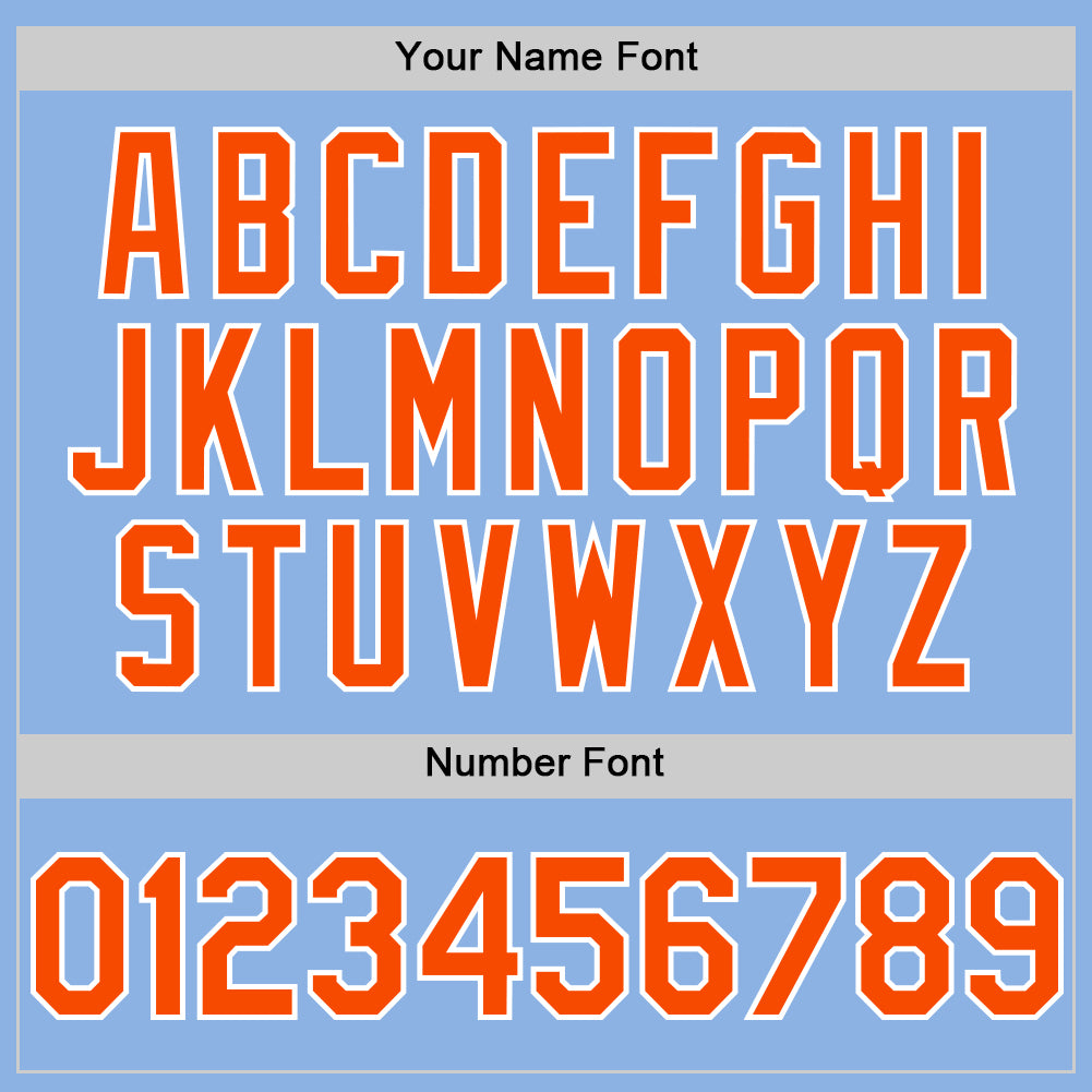 Custom Light Blue Orange-White Line Authentic Baseball Jersey - Sky-Custom