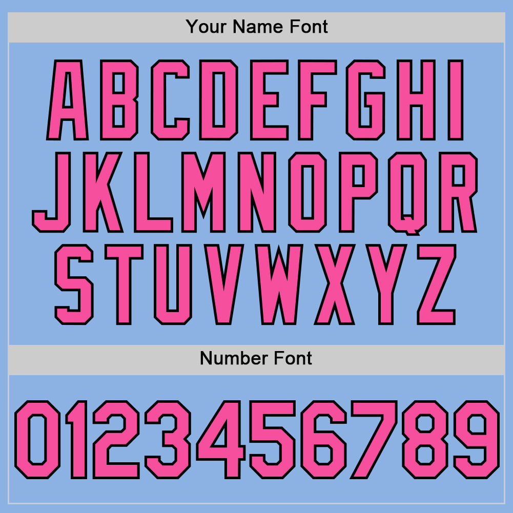 Custom Light Blue Pink-Black Line Authentic Baseball Jersey - Sky-Custom