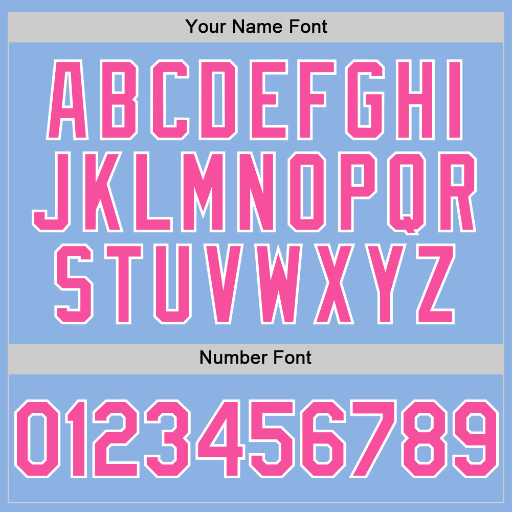 Custom Light Blue Pink-White Line Authentic Baseball Jersey - Sky-Custom