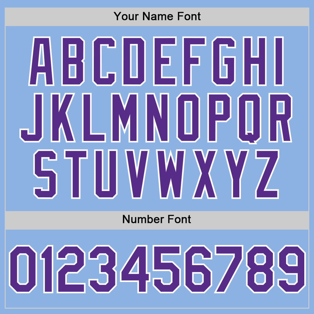 Custom Light Blue Purple-White Line Authentic Baseball Jersey - Sky-Custom