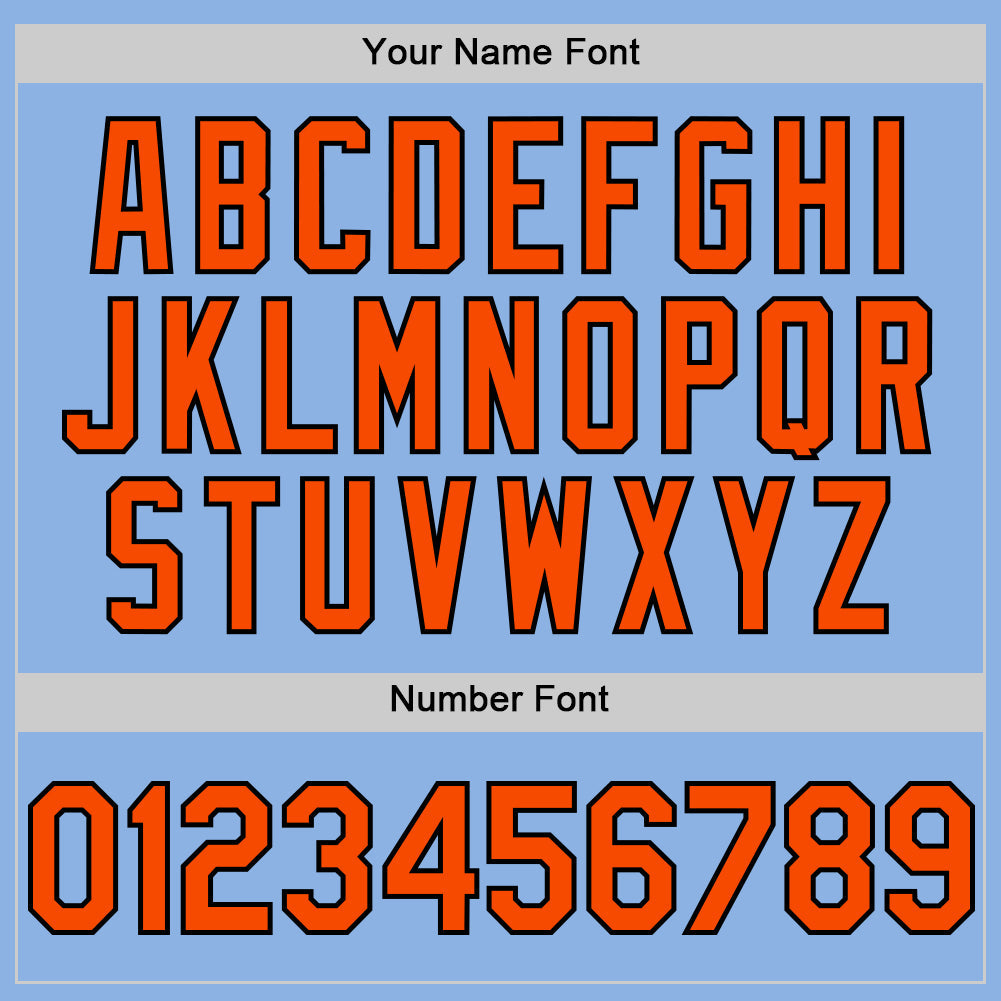 Custom Light Blue Orange-Black Line Authentic Baseball Jersey - Sky-Custom