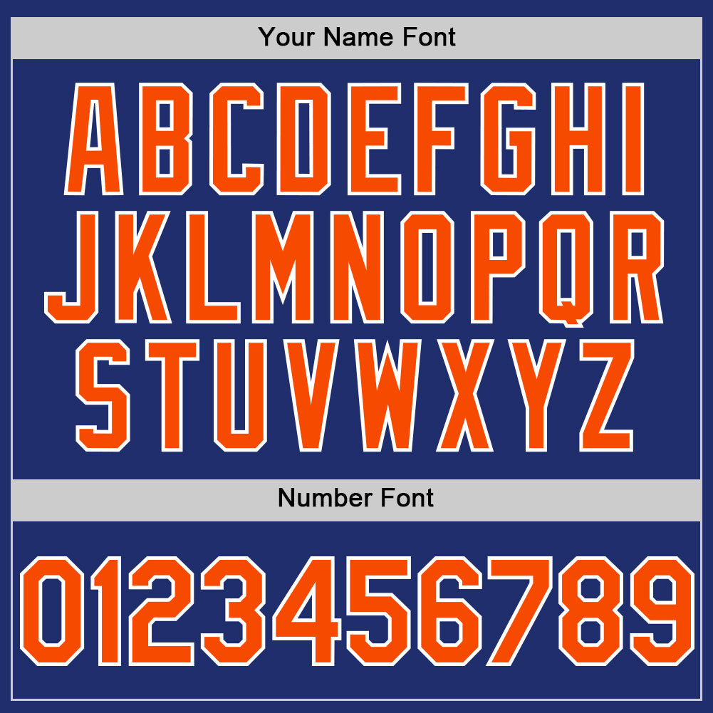 Custom Royal Orange-White Line Authentic Baseball Jersey - Sky-Custom