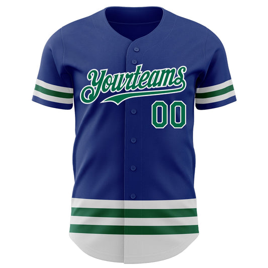 Custom Royal Kelly Green-White Line Authentic Baseball Jersey - Sky-Custom