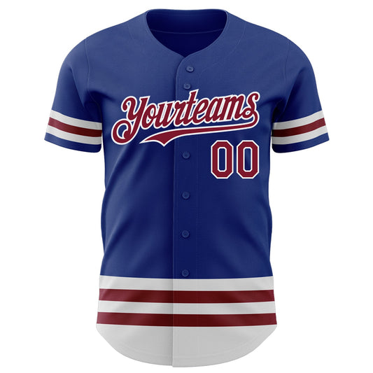 Custom Royal Crimson-White Line Authentic Baseball Jersey - Sky-Custom