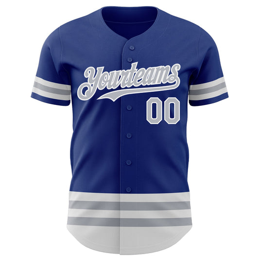 Custom Royal Gray-White Line Authentic Baseball Jersey - Sky-Custom