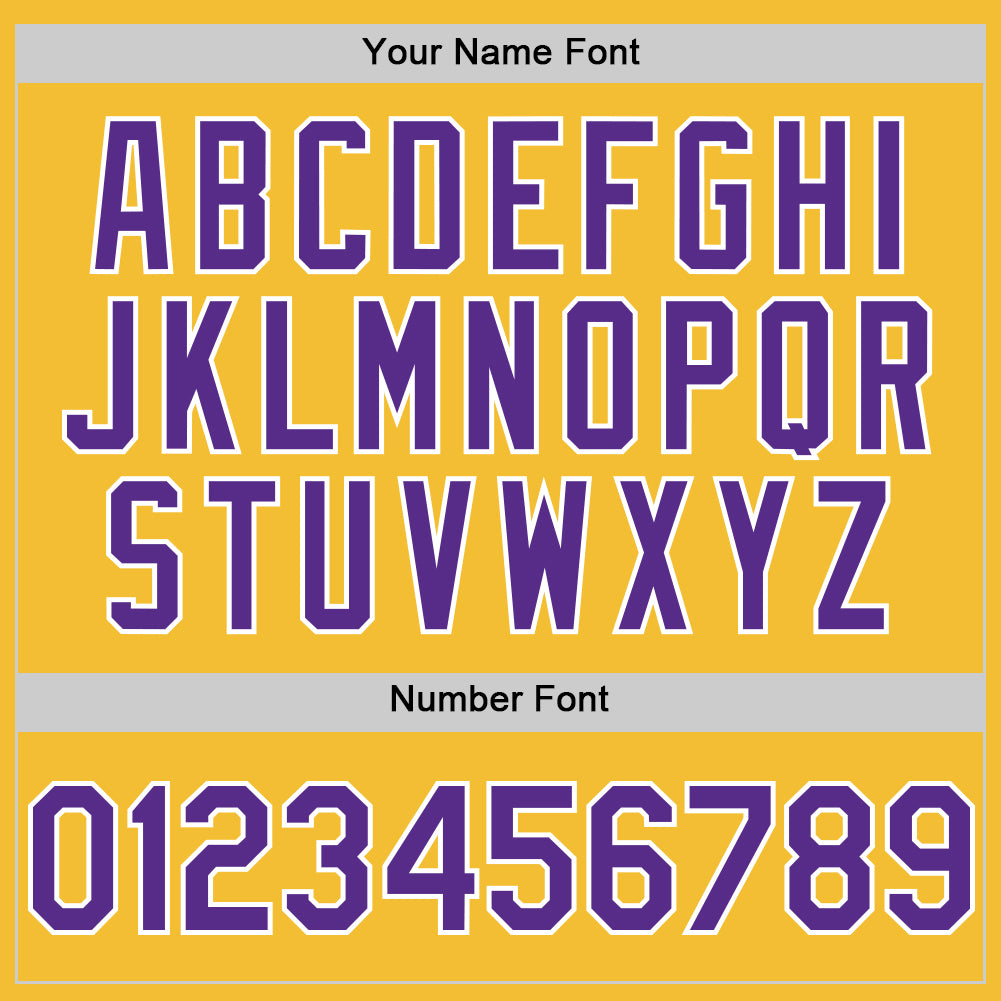 Custom Gold Purple-White Line Authentic Baseball Jersey - Sky-Custom