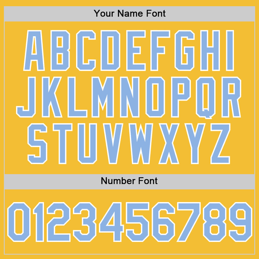 Custom Gold Light Blue-White Line Authentic Baseball Jersey - Sky-Custom