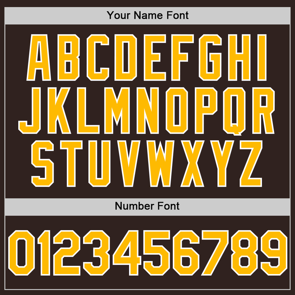 Custom Brown Gold-White Line Authentic Baseball Jersey - Sky-Custom