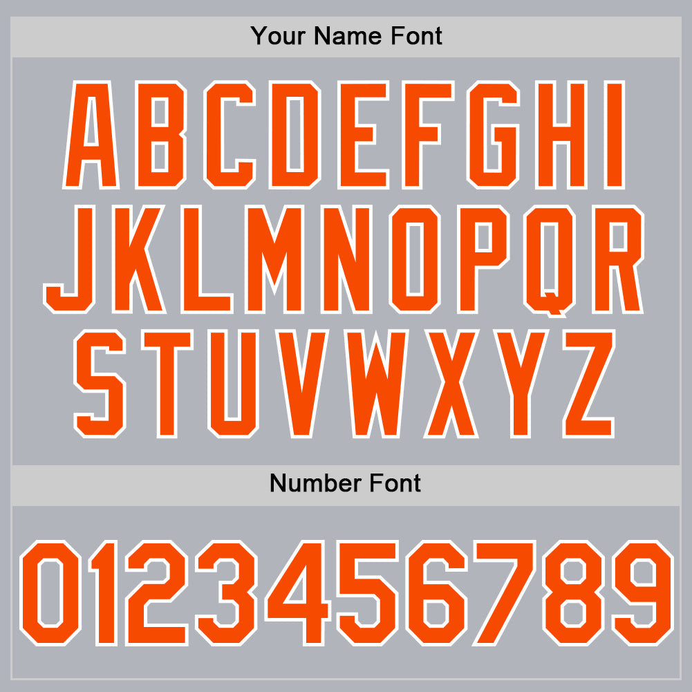 Custom Gray Orange-White Line Authentic Baseball Jersey - Sky-Custom