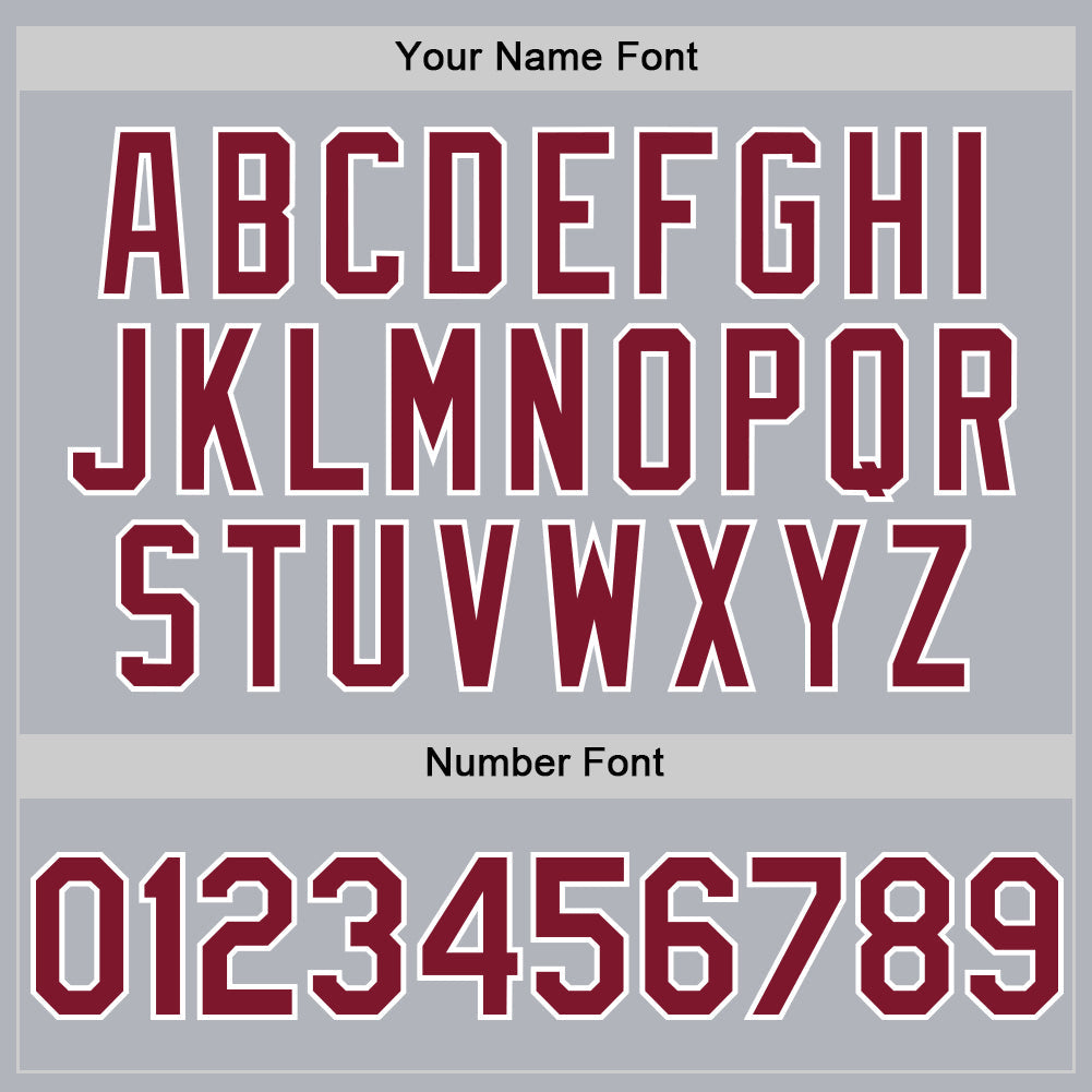 Custom Gray Crimson-White Line Authentic Baseball Jersey - Sky-Custom