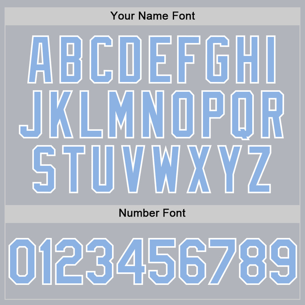 Custom Gray Light Blue-White Line Authentic Baseball Jersey - Sky-Custom