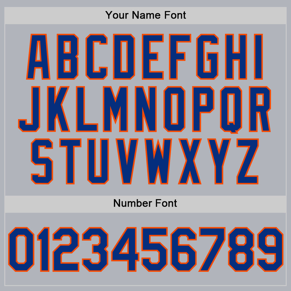 Custom Gray Royal-Orange Line Authentic Baseball Jersey - Sky-Custom