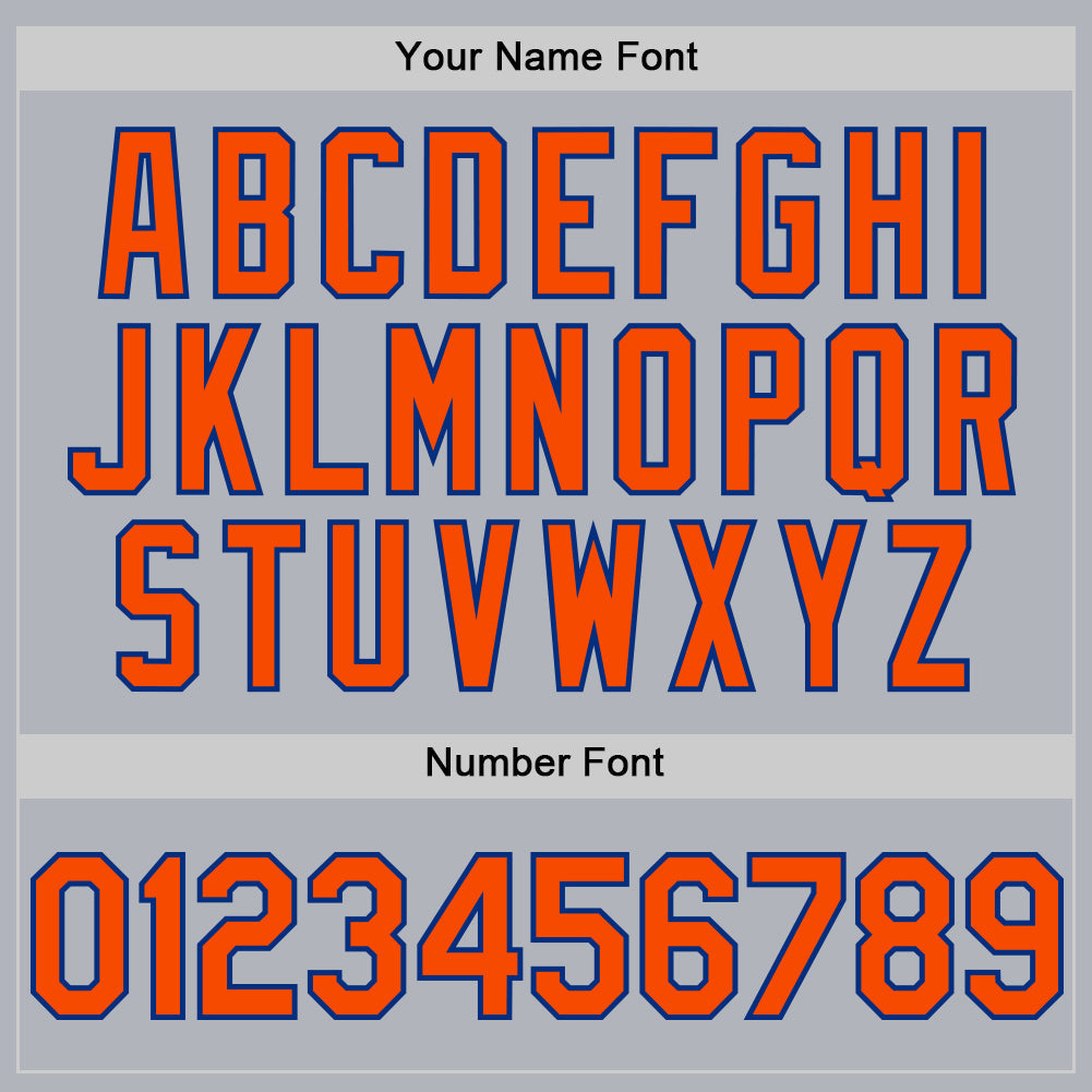 Custom Gray Orange-Royal Line Authentic Baseball Jersey - Sky-Custom