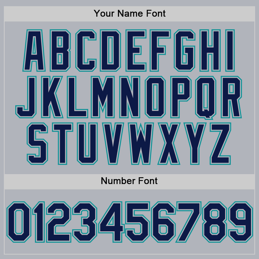 Custom Gray Navy Gray-Teal Line Authentic Baseball Jersey - Sky-Custom