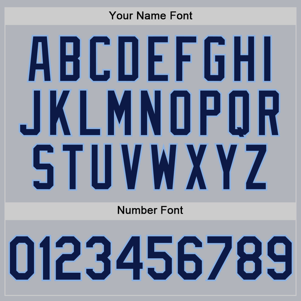 Custom Gray Navy-Light Blue Line Authentic Baseball Jersey - Sky-Custom