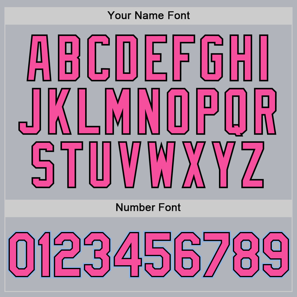 Custom Gray Pink Black-Light Blue Line Authentic Baseball Jersey - Sky-Custom