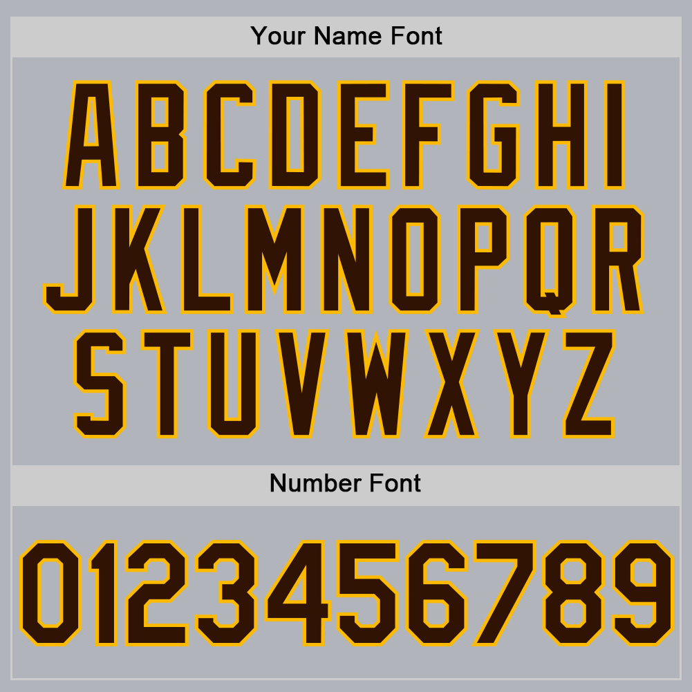 Custom Gray Brown-Gold Line Authentic Baseball Jersey - Sky-Custom