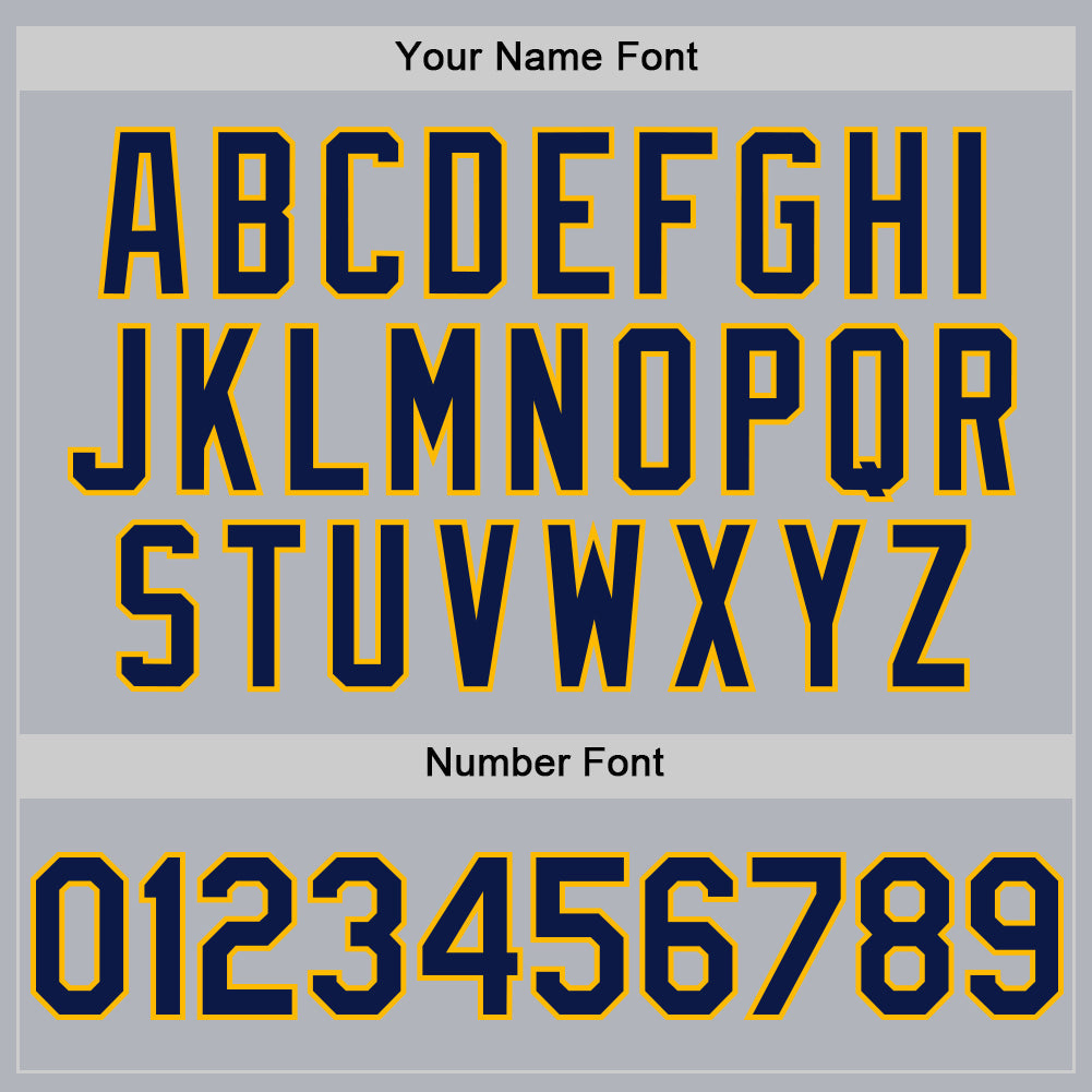 Custom Gray Navy-Gold Line Authentic Baseball Jersey - Sky-Custom