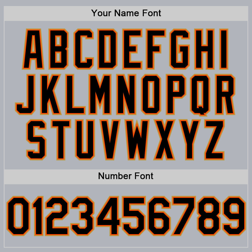 Custom Gray Black Orange-Old Gold Line Authentic Baseball Jersey - Sky-Custom
