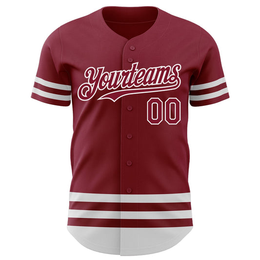 Custom Crimson White Line Authentic Baseball Jersey - Sky-Custom