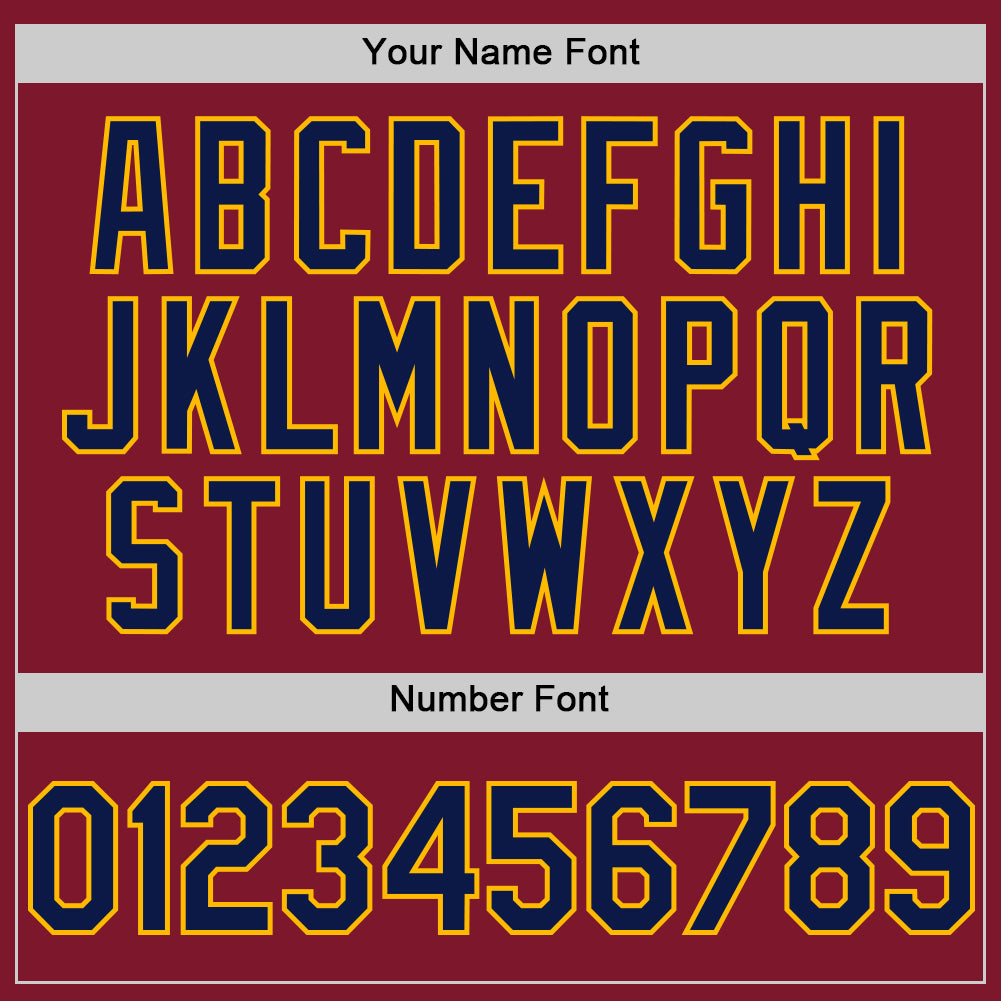 Custom Crimson Navy-Gold Line Authentic Baseball Jersey - Sky-Custom