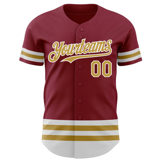 Custom Crimson Old Gold-White Line Authentic Baseball Jersey - Sky-Custom
