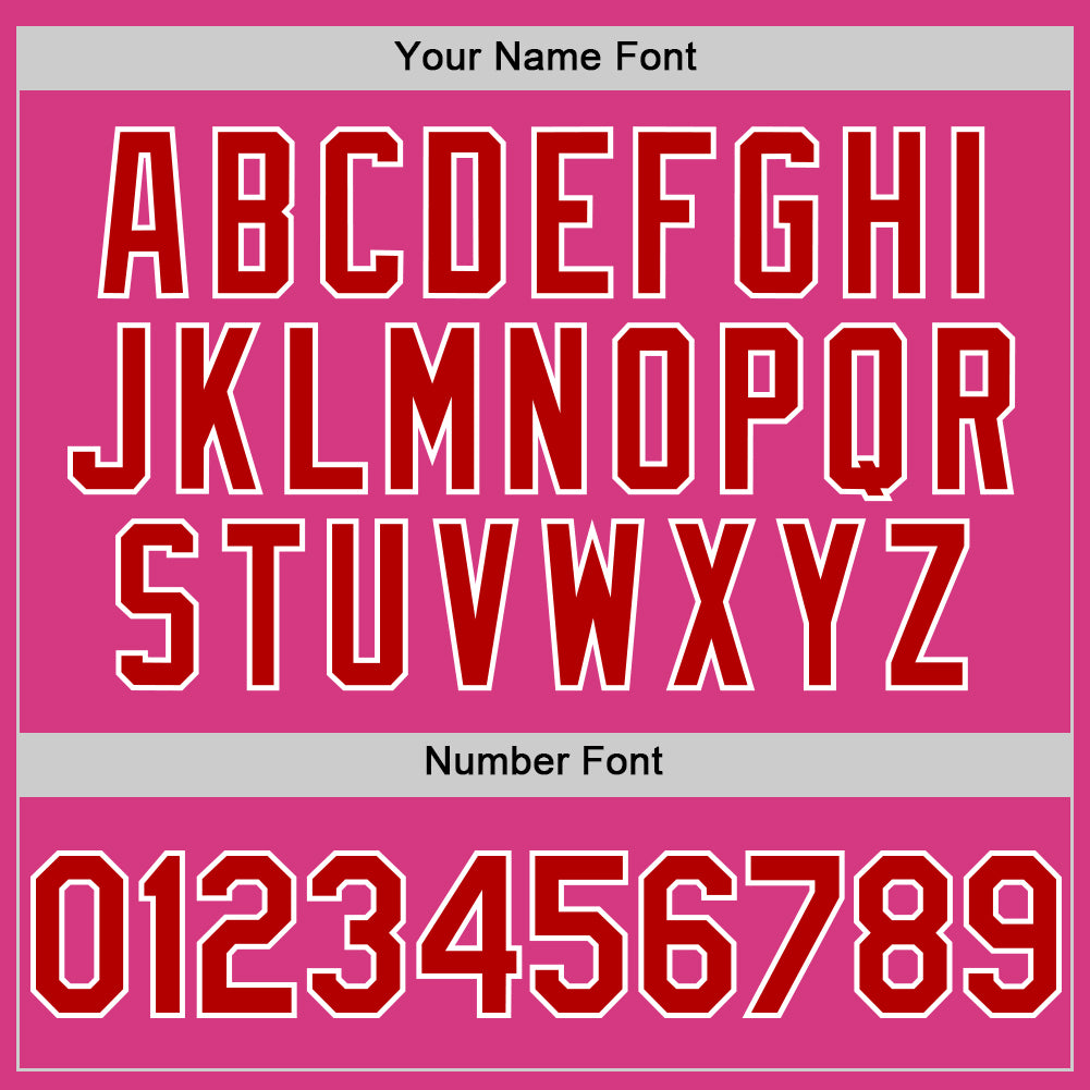 Custom Pink Red-White Line Authentic Baseball Jersey - Sky-Custom