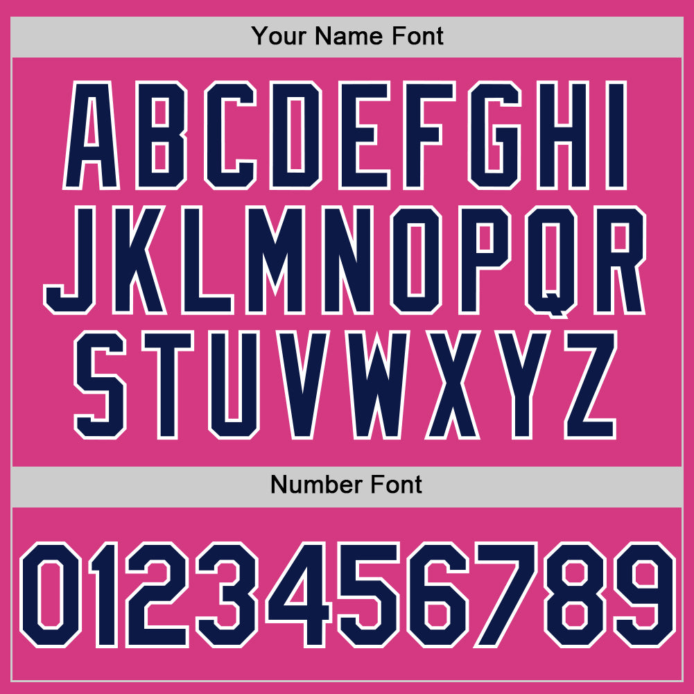 Custom Pink Navy-White Line Authentic Baseball Jersey - Sky-Custom