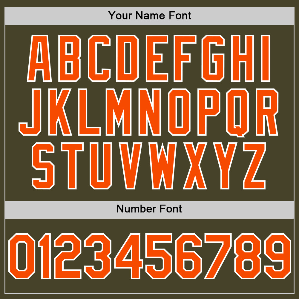 Custom Olive Orange-White Line Authentic Salute To Service Baseball Jersey - Sky-Custom