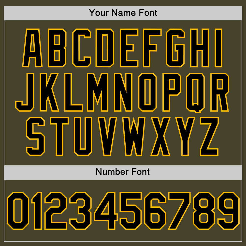 Custom Olive Black-Gold Line Authentic Salute To Service Baseball Jersey - Sky-Custom