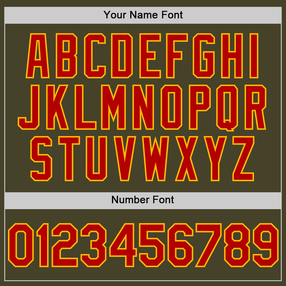 Custom Olive Red-Gold Line Authentic Salute To Service Baseball Jersey - Sky-Custom