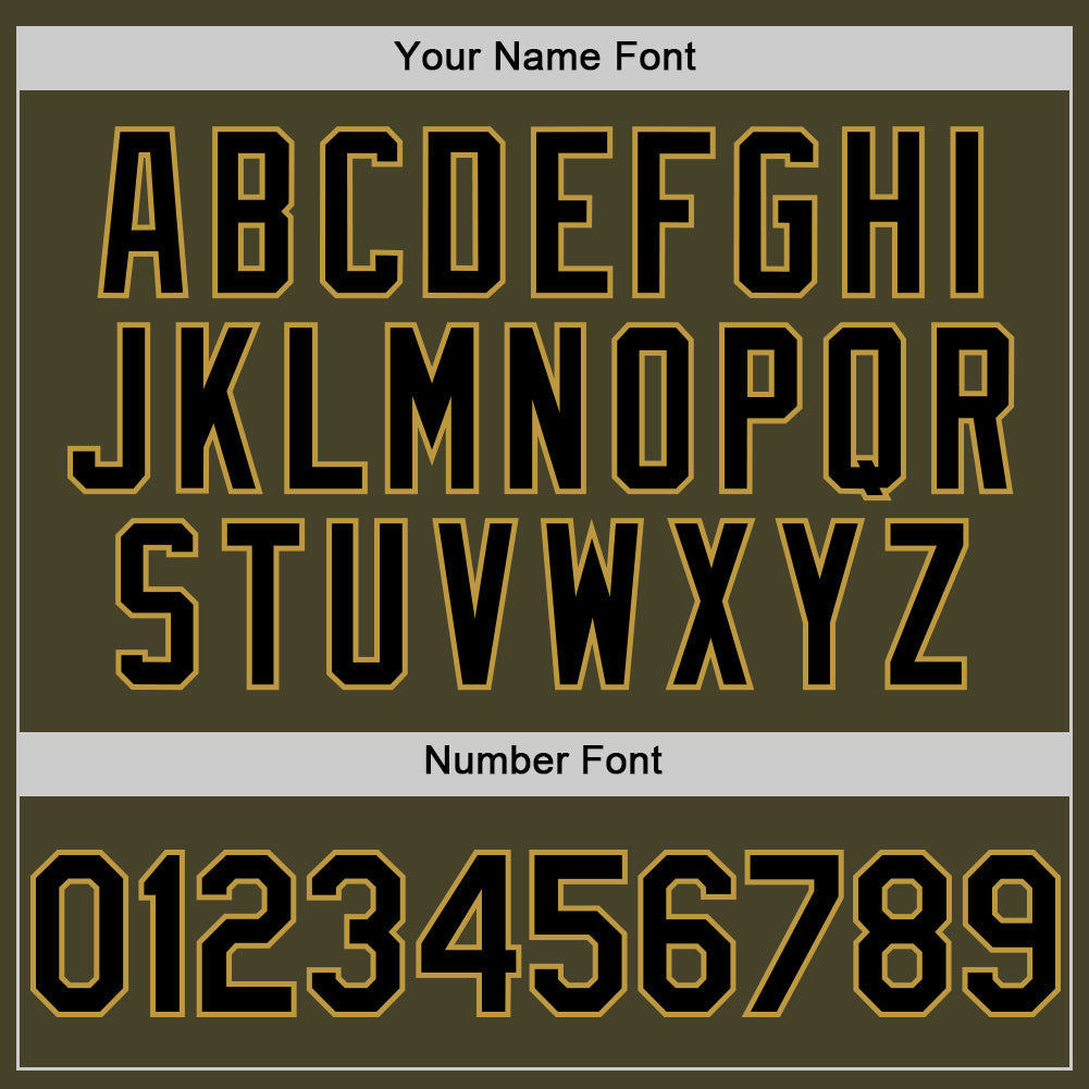 Custom Olive Black-Old Gold Line Authentic Salute To Service Baseball Jersey - Sky-Custom