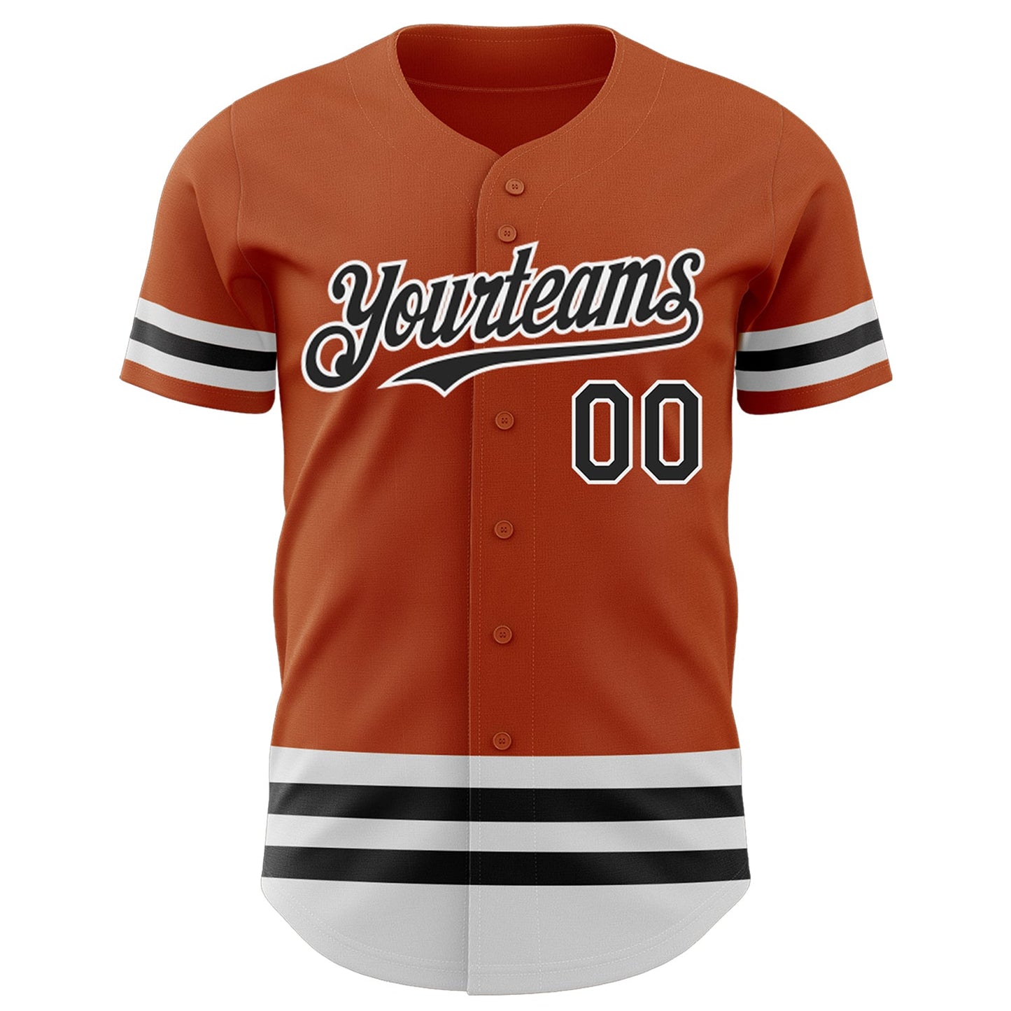 Custom Texas Orange Black-White Line Authentic Baseball Jersey - Sky-Custom