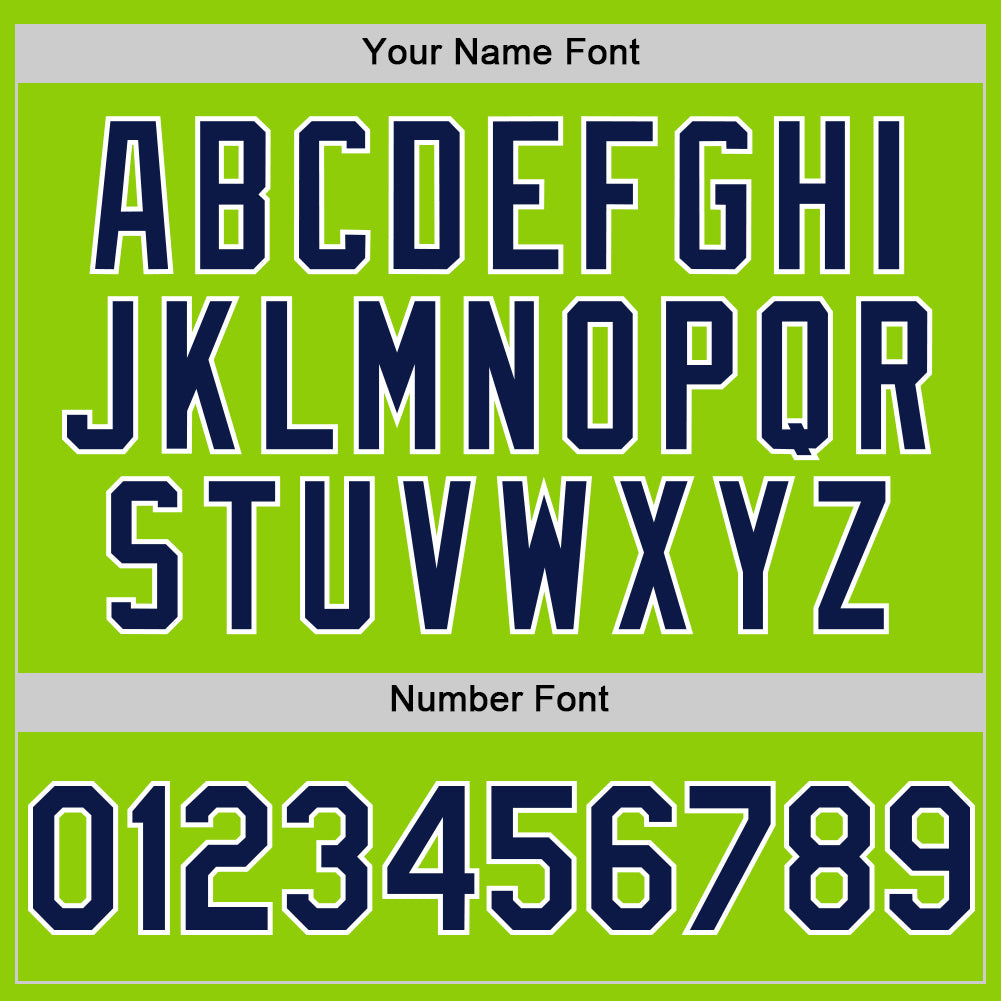 Custom Neon Green Navy-White Line Authentic Baseball Jersey - Sky-Custom