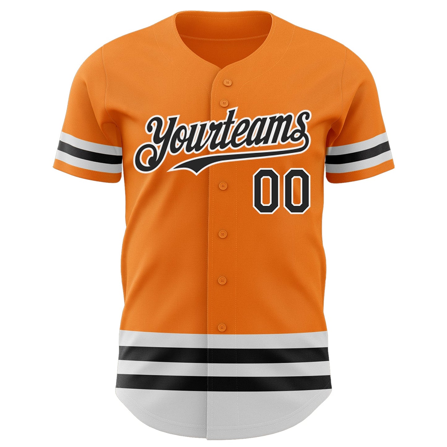 Custom Bay Orange Black-White Line Authentic Baseball Jersey - Sky-Custom
