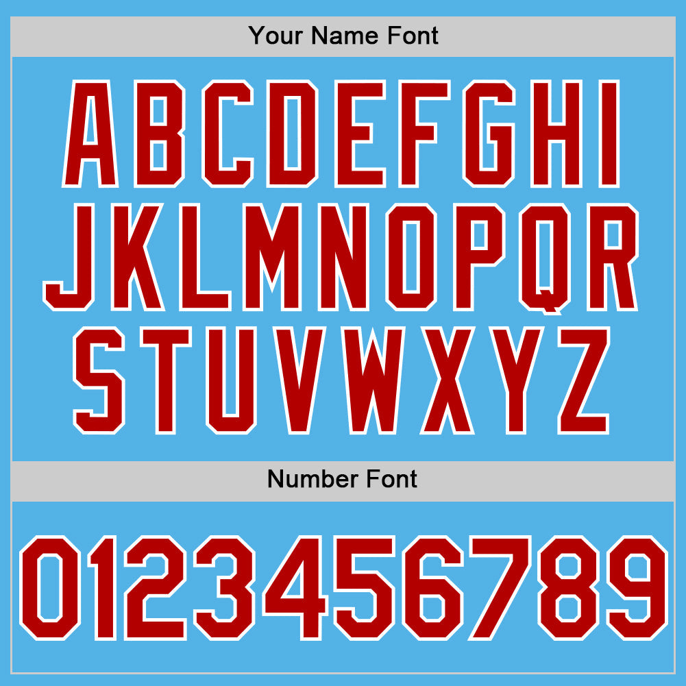 Custom Sky Blue Red-White Line Authentic Baseball Jersey - Sky-Custom