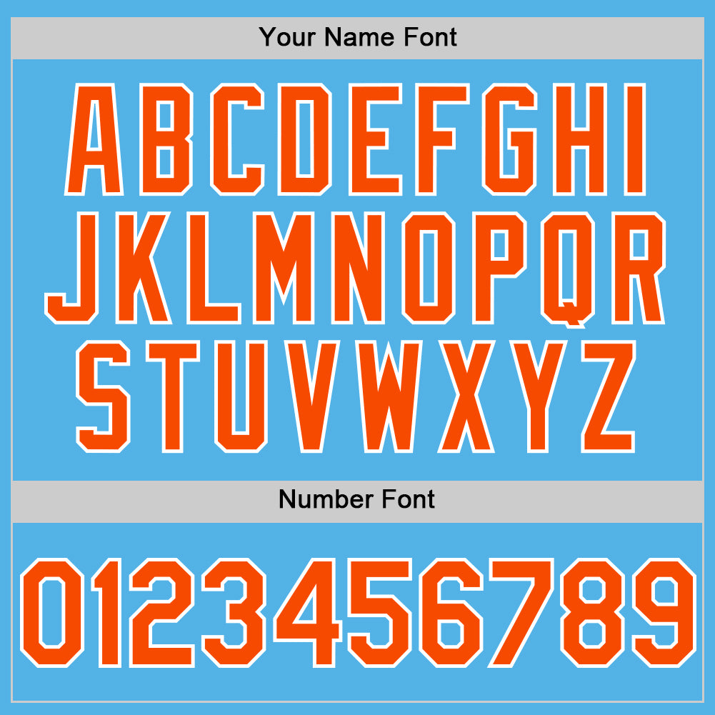 Custom Sky Blue Orange-White Line Authentic Baseball Jersey - Sky-Custom