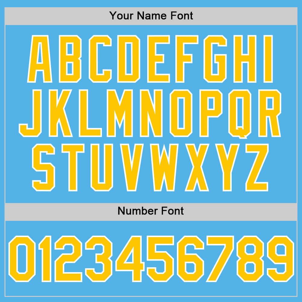 Custom Sky Blue Yellow-White Line Authentic Baseball Jersey - Sky-Custom