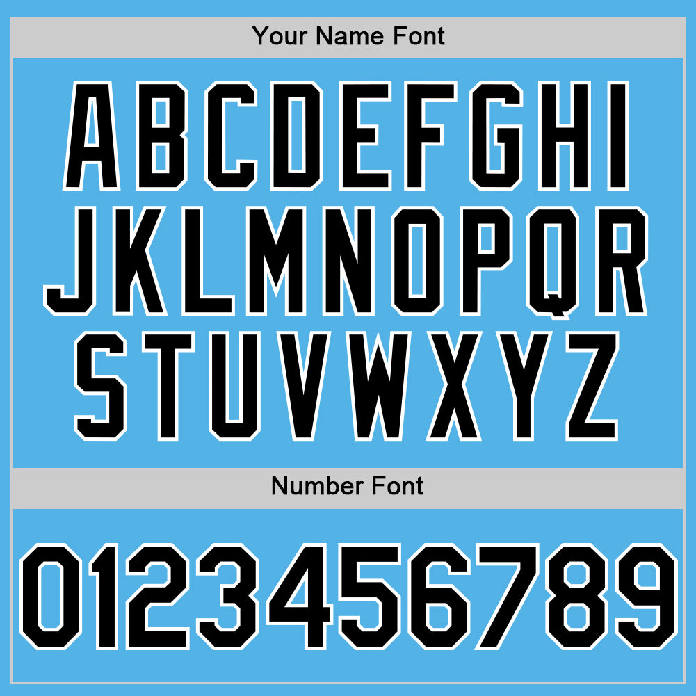 Custom Sky Blue Black-White Line Authentic Baseball Jersey - Sky-Custom