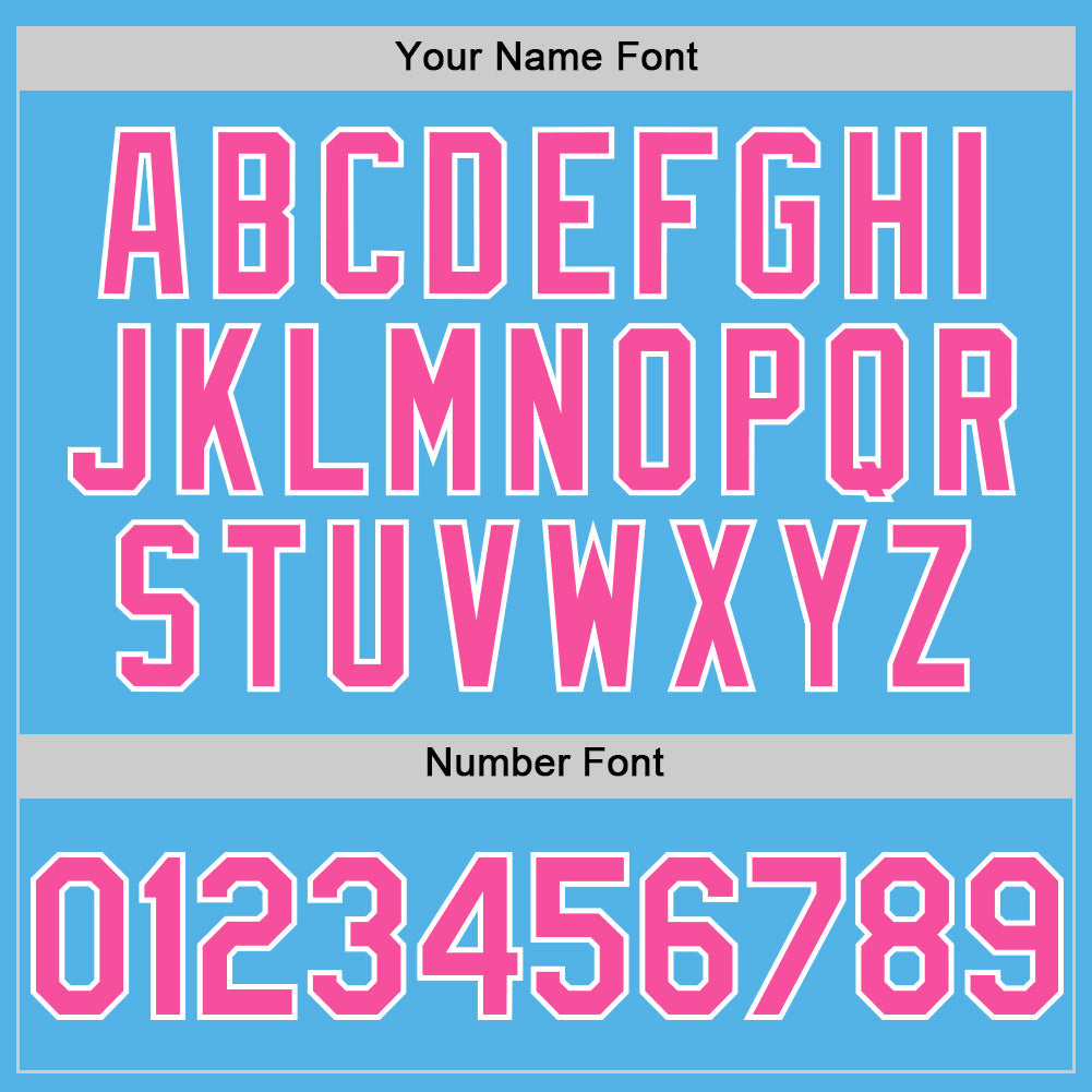 Custom Sky Blue Pink-White Line Authentic Baseball Jersey - Sky-Custom