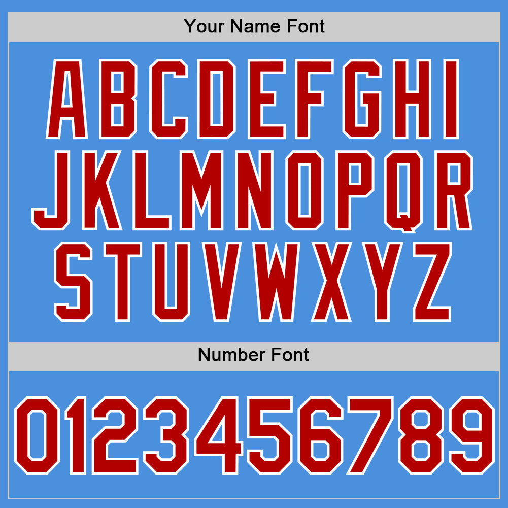 Custom Electric Blue Red-White Line Authentic Baseball Jersey - Sky-Custom