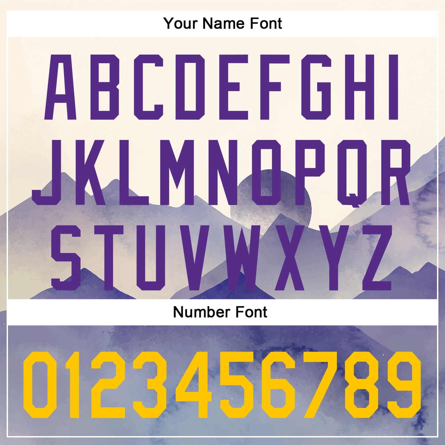 Custom Cream Yellow-Purple 3D Pattern Design Watercolor Mountains Authentic Baseball Jersey - Sky-Custom