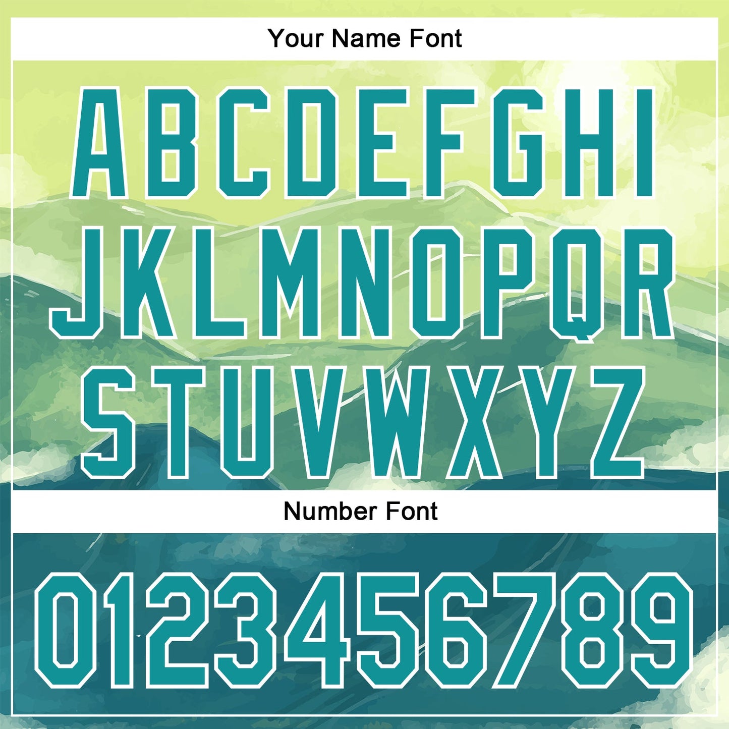 Custom Green Teal-White 3D Pattern Design Watercolor Mountains Authentic Baseball Jersey - Sky-Custom