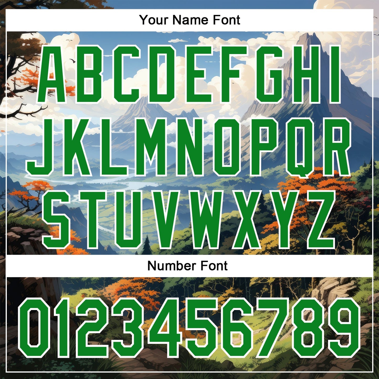 Custom White Grass Green 3D Pattern Design Mountains Landscape Authentic Baseball Jersey - Sky-Custom