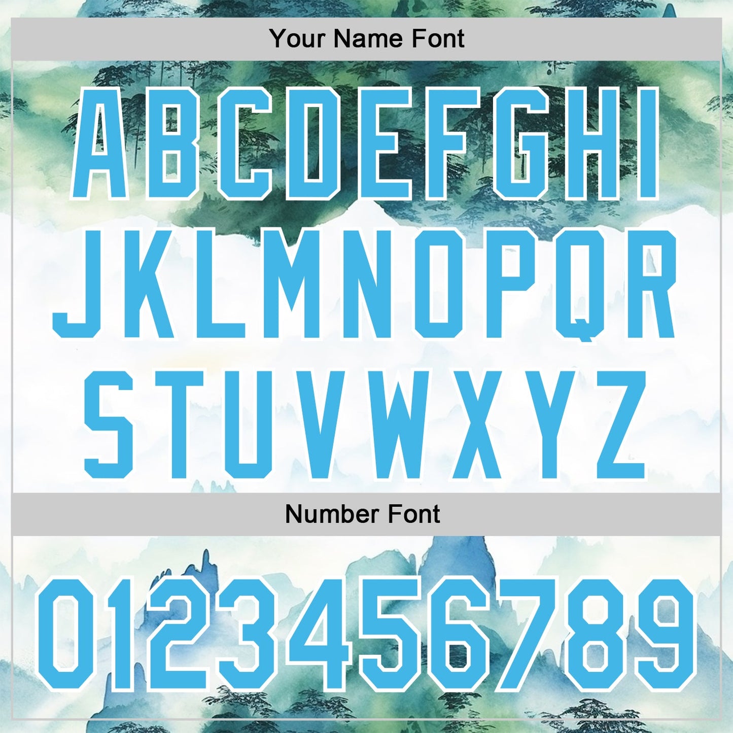 Custom White Sky Blue 3D Pattern Design Mountains Landscape Authentic Baseball Jersey - Sky-Custom