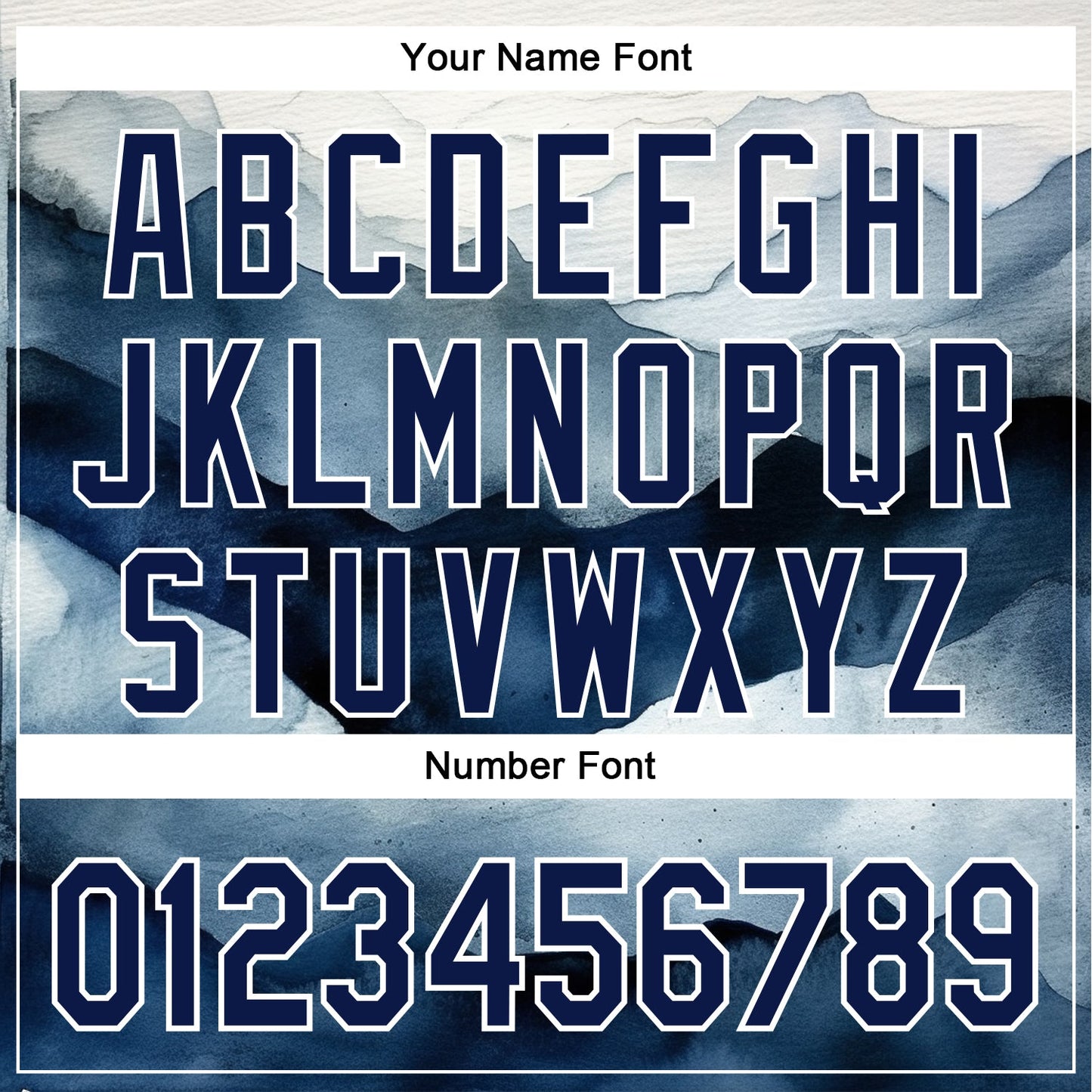 Custom White Navy 3D Pattern Design Watercolor Mountains Authentic Baseball Jersey - Sky-Custom