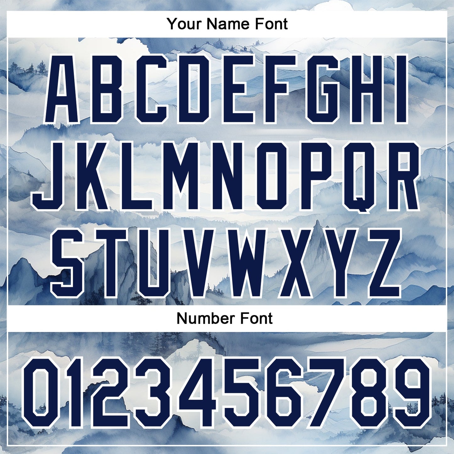 Custom White Navy 3D Pattern Design Mountains Landscape Authentic Baseball Jersey - Sky-Custom