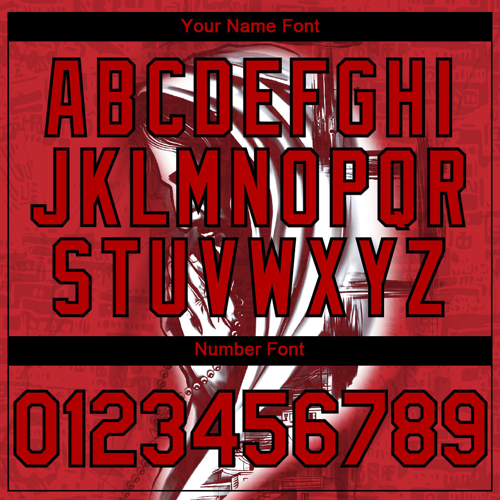 Custom Red Black 3D Pattern Design Religion Jesus Christc Authentic Baseball Jersey - Sky-Custom